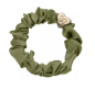 Preview: byEloise Silk Scrunchie Haargummi Olivegrün - Herz Gold